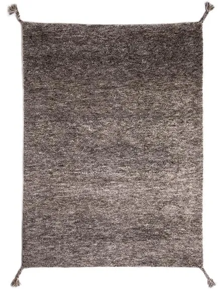 Woodnotes Uni Håndknyttet Uld Gulvtæppe 140 x 200 cm Grå